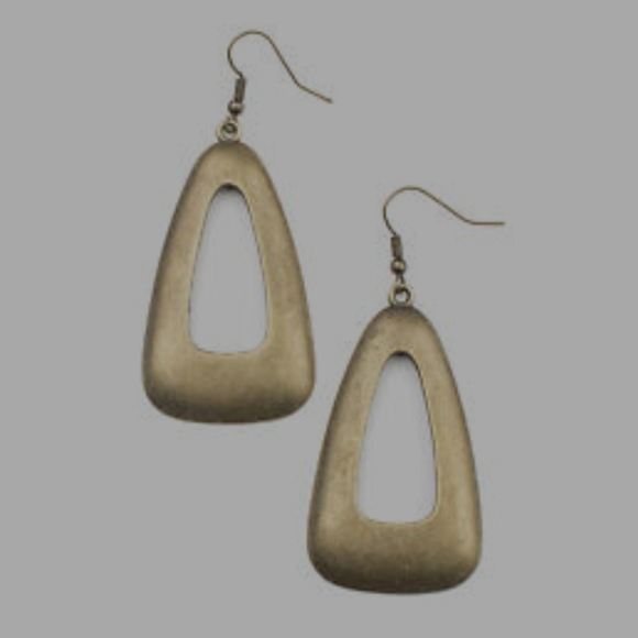 Brass Triangle Earring - Picture 1 of 3